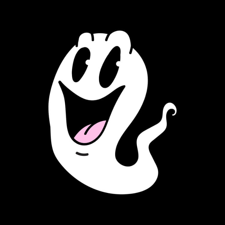 Cartoon of a ghost